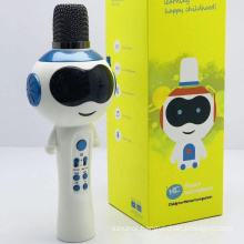 V11 Blue Tooth Wireless Karaoke Microphone Speaker Support USB TF CARD FM RADIO With Disco Light Blue Tooth Speaker